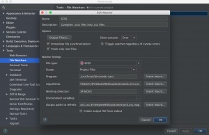 PhpStorm scss file watcher